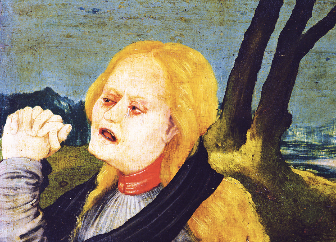The archangel Michael weighing souls, from Last Judgment (detail), by Rogier van der Weyden, c. 1443–51. Saint-Louis room, Hospices de Beaune, France.