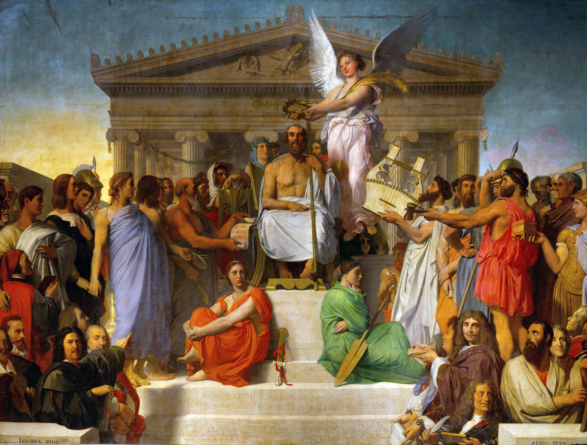 Homer Deified, by Jean-Auguste-Dominique Ingres, 1827. Louvre Museum, Paris.
