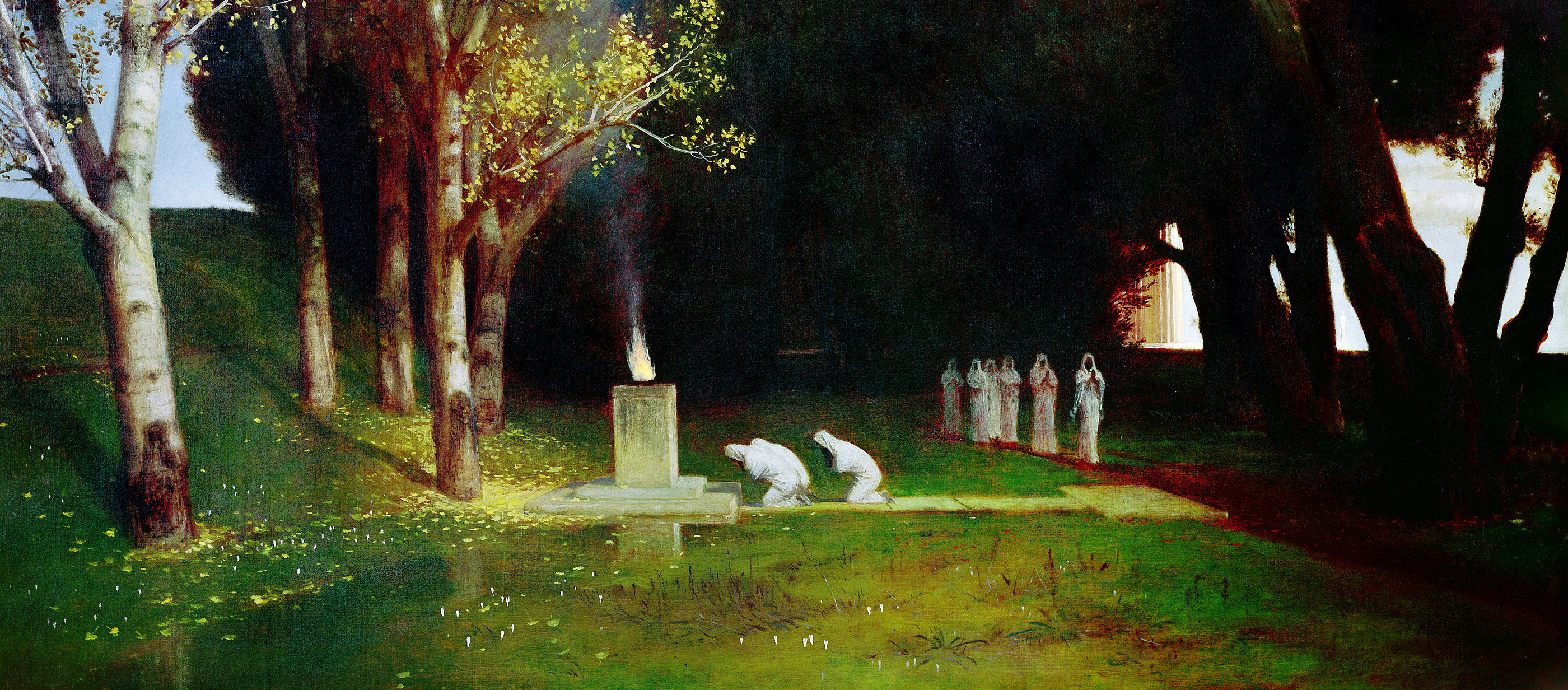 The Sacred Grove, by Arnold Böcklin, 1882. Kunsthalle Hamburg, Germany.