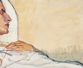 Valentine Godé-Darel in a Hospital Bed, by Ferdinand Hodler, 1914.