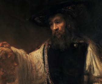 Aristotle with a Bust of Homer (detail), by Rembrandt van Rijn, 1653. © The Metropolitan Museum of Art, Purchase, special contributions and funds given or bequeathed by friends of the Museum, 1961.