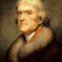Portrait of third president of the United States Thomas Jefferson.